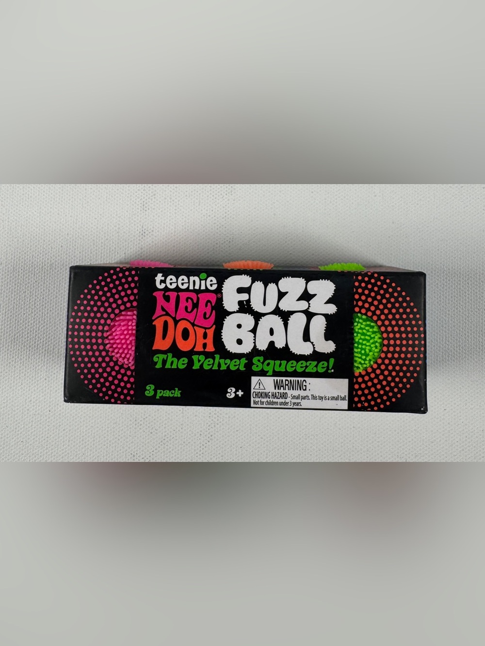 Nee Doh Teenie Fuzz Ball The Velvet Squeeze 3 Pack Multicolor Green Orange Pink